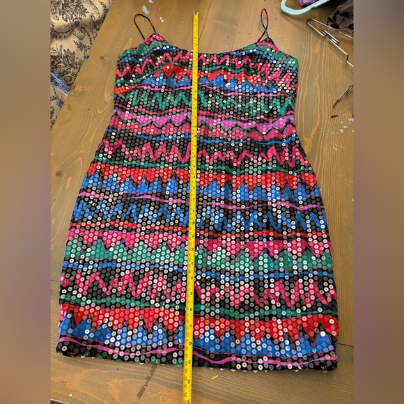 Vintage Silk Sequin Dress Size 12 - Picture 6 of 7